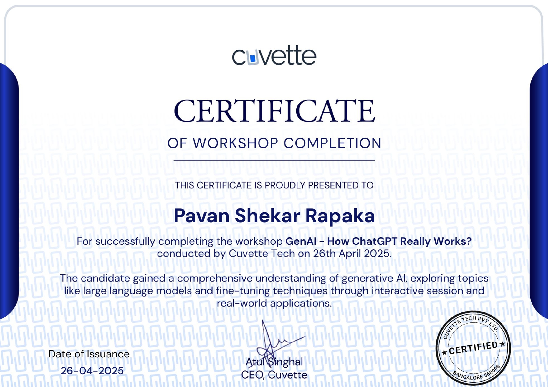 Certificate Title
